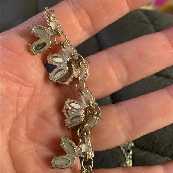 Lauren Co rad silver tone w white crystals 16” necklace 3” extender - Picture 4 of 4